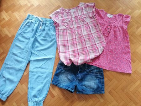 lot de 4 ete ultra frais: pantalon léger, short, 2 chemises