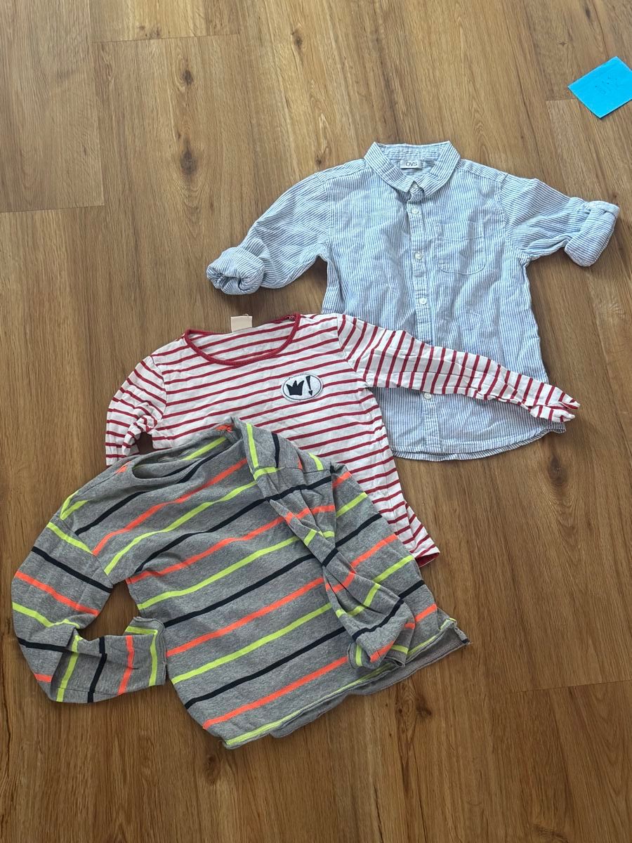 Lotti & Set di vestiti: 2 Langarmshirts und ein Hemd Grösse 116 – Usato da Basel venduto da spassbremse