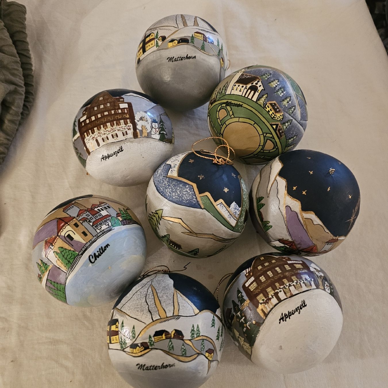 Toutes les décorations: 8 Weihnachtskugeln handbemalt appenzell – Neuf avec emballage d'origine à wolfhalden par 46464646 4
