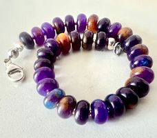 Tigerauge Armband 925 Silber multicolor handgefertigt Neu