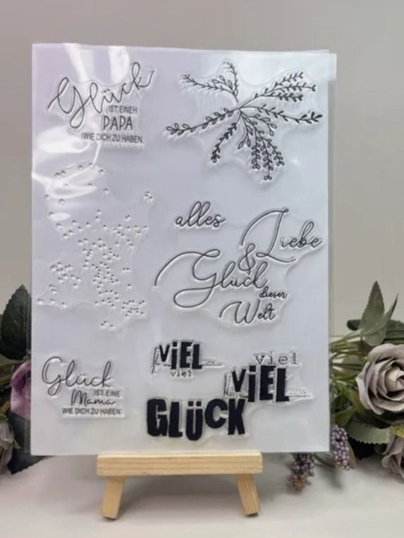 Timbri: Silikonstempel Nr.774, viel Glück, Texte – Nuovo e nell'imballaggio originale da Gretzenbach venduto da Fliegepilz56