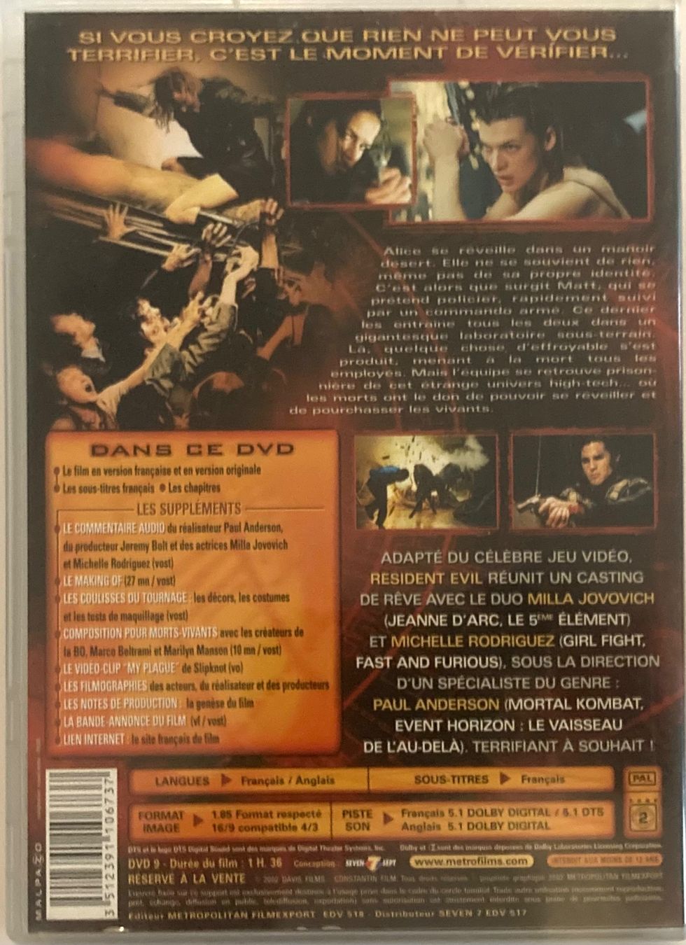 Alle DVDs: MILLA JOVOVICH / MICHELLE RODRIGUEZ - RESIDENT EVIL – Gebraucht aus Poliez-Pittet von Newtown-Records 1