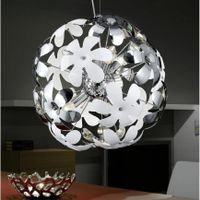 Designer Lampe, Blumendesign, Chrom/Weiss, Top Zustand!