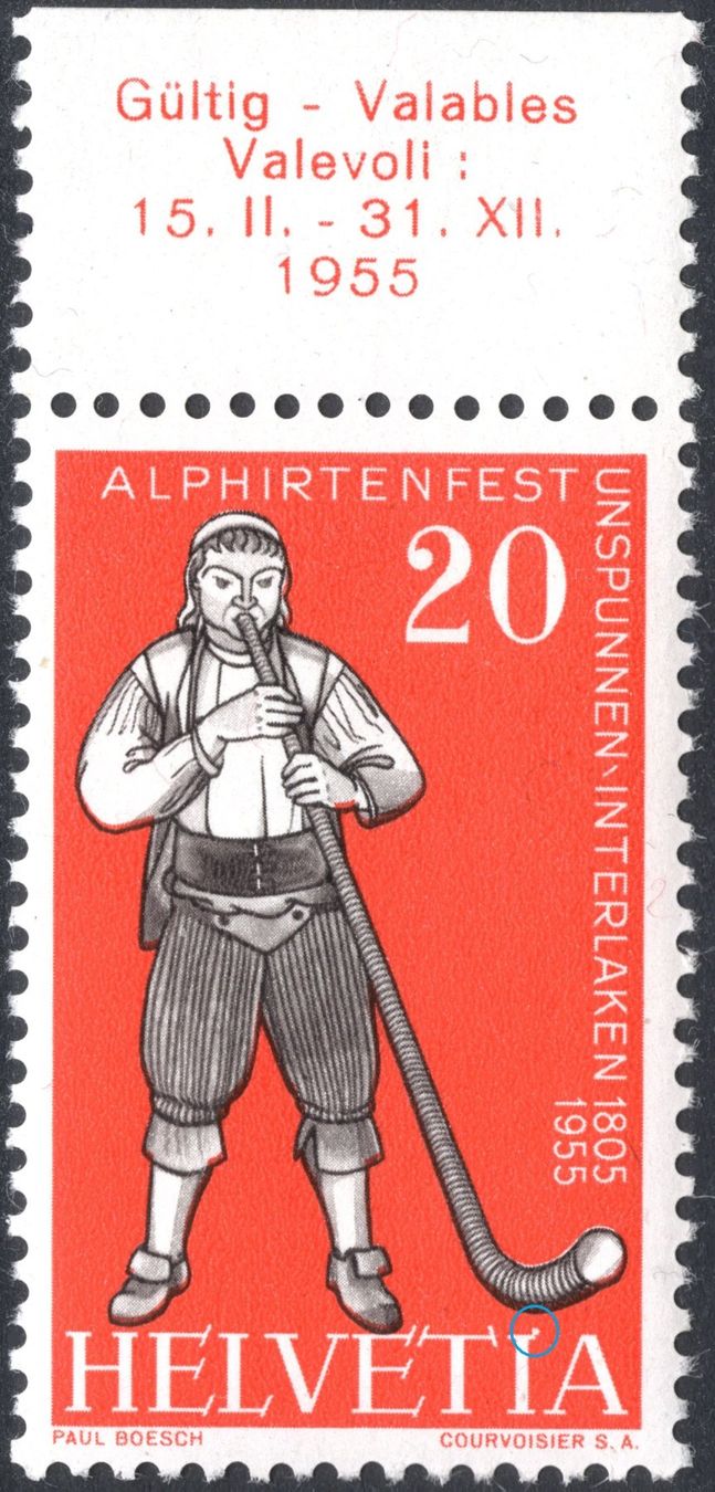 Alle Briefmarken: ABART - 20 Rp. Alphirtenfest Interlaken postfrisch – Neu (gemäss Beschreibung) aus Eglisau von Chperfins