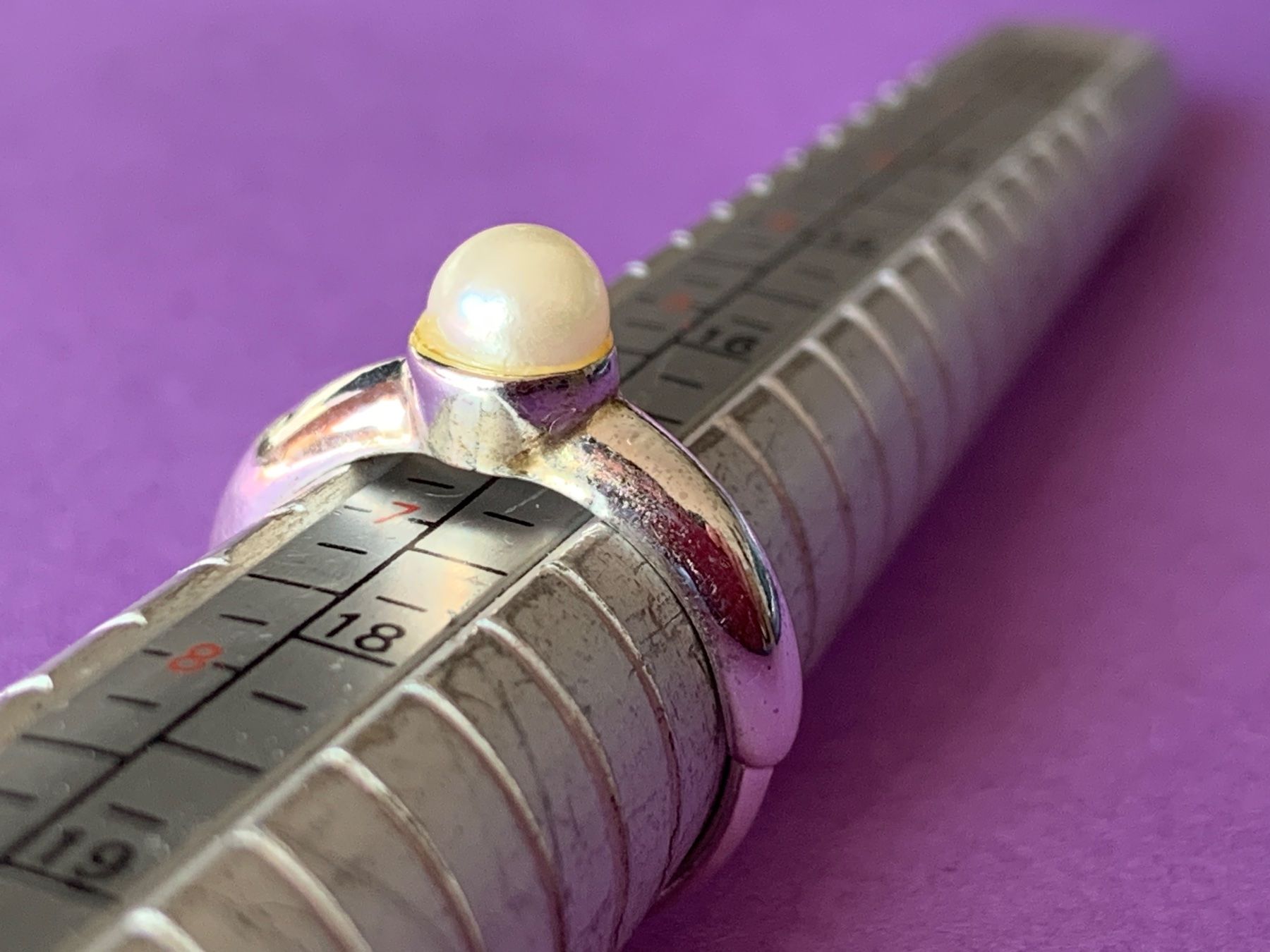 Anelli: Silberner ring mit Perle (54) – Usato da Dittingen venduto da Bellevista 1