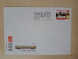 enveloppe avec timbre de 1.40, 150 ans chemins de fer suisse
