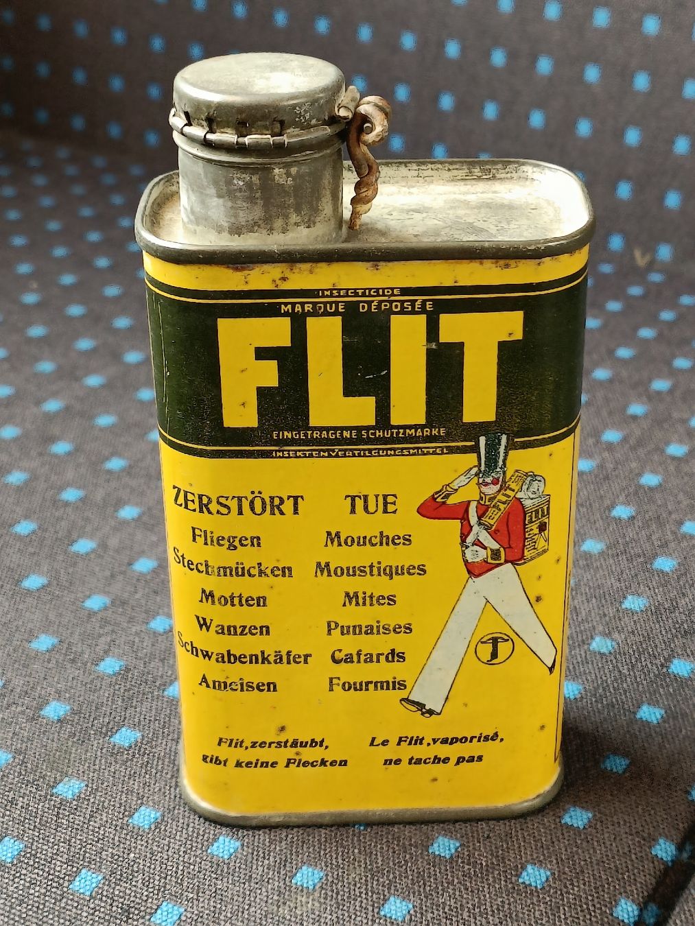 Schilder: Litho Blech Dose / FLIT - Barbezat & Co Fleurier ca. 1930 – Gebraucht aus Brugg AG von Ente015 1