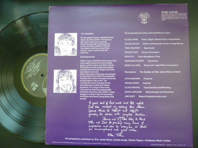 Dischi in vinile: Elton John - Empty sky  (VG+) – Usato da Au ZH venduto da sikoku 1