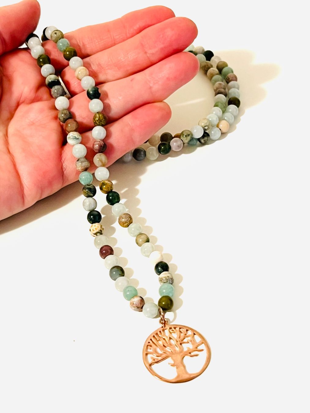 Catenine: Moss Agate Necklace Rose Gold Plated Silver – Nuovo e nell'imballaggio originale da Rüschlikon venduto da topswissvintage 3