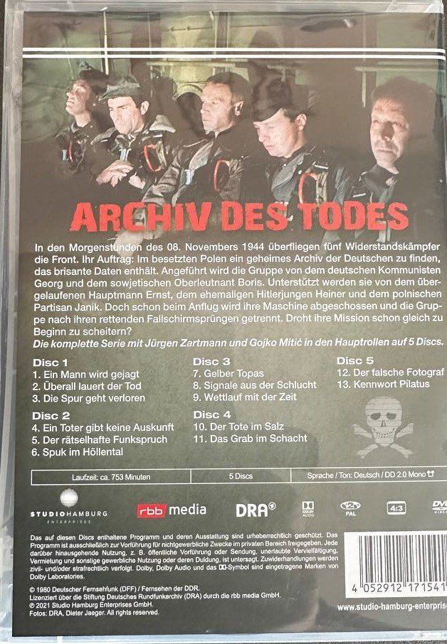 Tutti i DVDs: Archiv des Todes - DDR Krimi - 5 DVDs – Usato da Beringen venduto da Mantafisch1 1