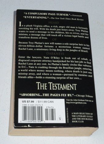Libri: John Grisham - The Testament - in English – Usato da Unterbäch VS venduto da itoldyouso 1