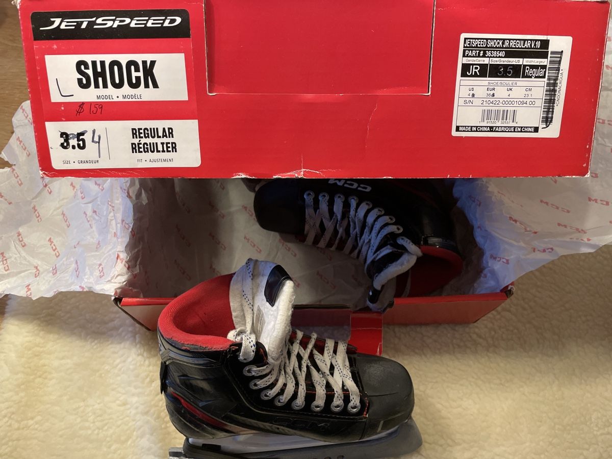 Ccm Pattini da ghiaccio: CCM JetSpeed Shock JR V.10 Ice Skates - Size 3.5 Junior – Usato da Ittigen venduto da Tanuschka01 1