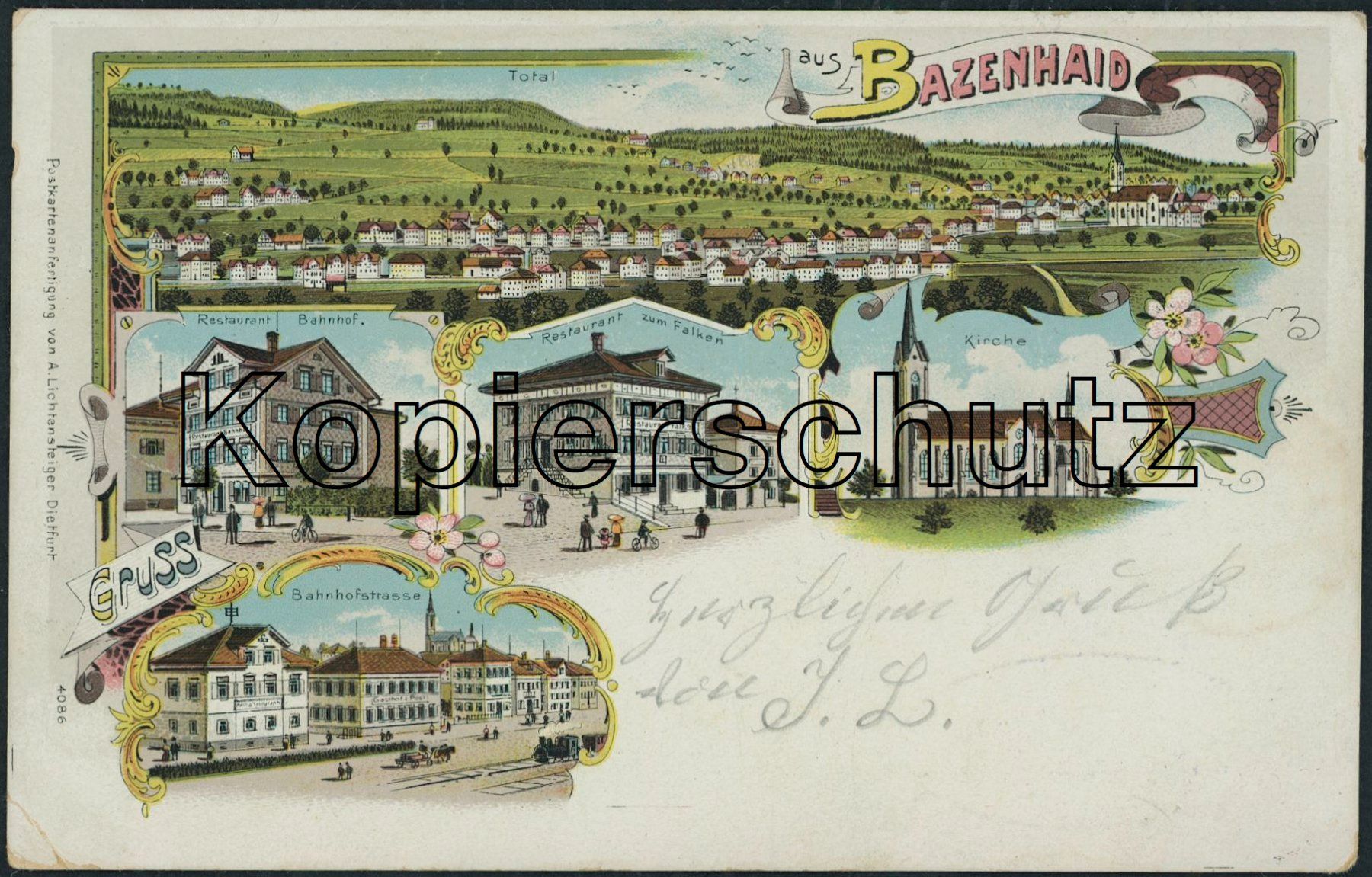 Cartoline postali: SG Bazenheid - Litho – Usato da Schindellegi venduto da masutka7