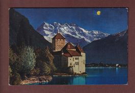 Château de CHILLON - Dents du Midi - Clair de lune