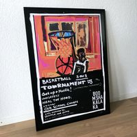 Basketball Streetball Kunst Vintage Design Bild Plakat Urban