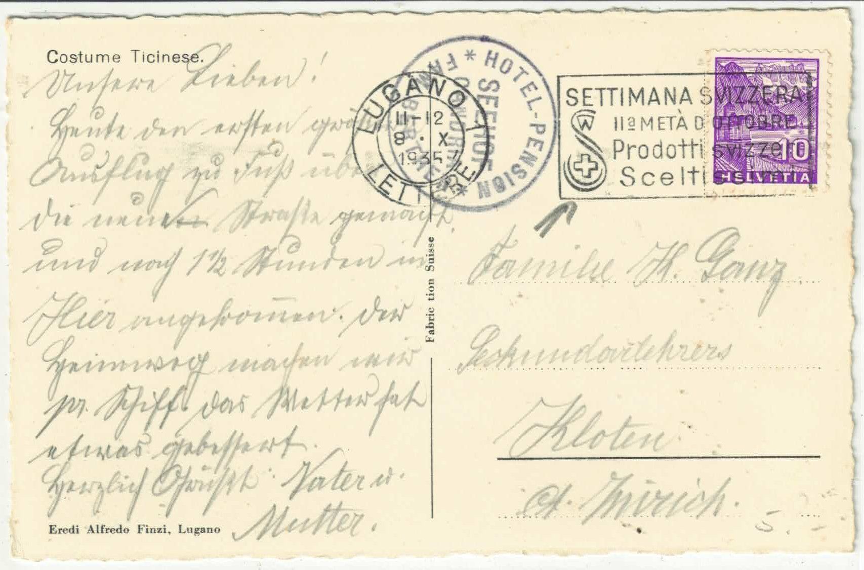 Cartoline postali: Costume Ticinese – Usato da Ettingen venduto da Kartenplanet 1