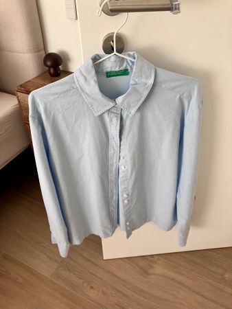 BENETTON Hemd Damen - blau - 100% Baumwolle - Grösse M - NEU
