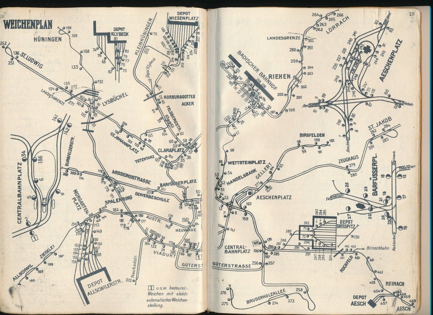 Sonstiges zum Sammeln & Seltenes: Bahn Tram Basel Basler Strassenbahn BStB Dienstfahrplan 1920 – Gebraucht aus Felben-Wellhausen von  5