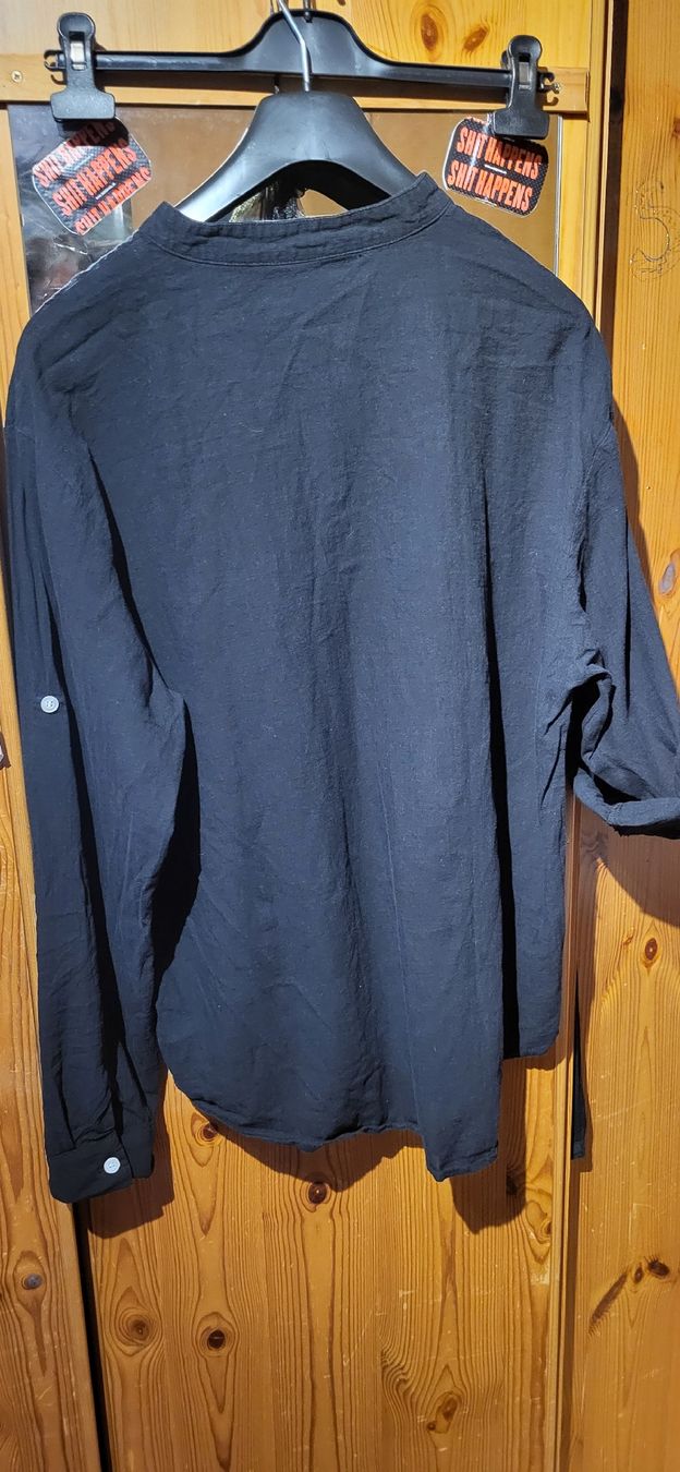 Chemises: Herrenhemd Lang/oder 3/4 arm Schwarz Baumwolle grob. Gr. XXL – D'occasion à Schweizersholz par fuchs06 3