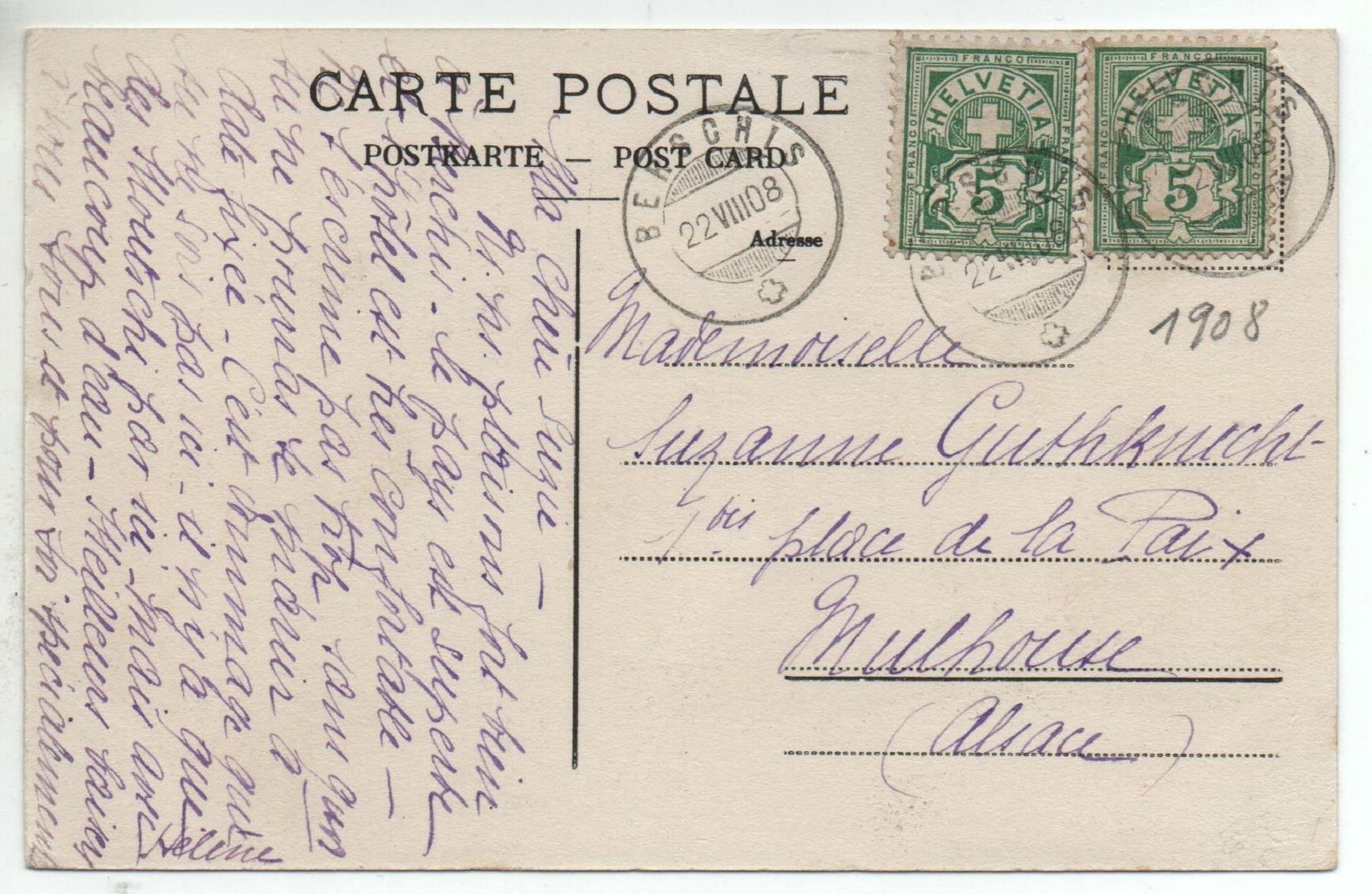 Cartes postales: BERSCHIS mit Guscha – D'occasion à Jona par philajona 1