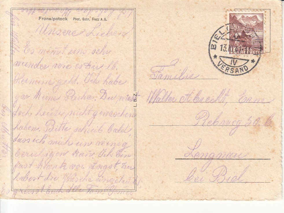 Ansichtskarten: Fronalpstock 1941 – Gebraucht aus Bürglen TG von StampGraf 1