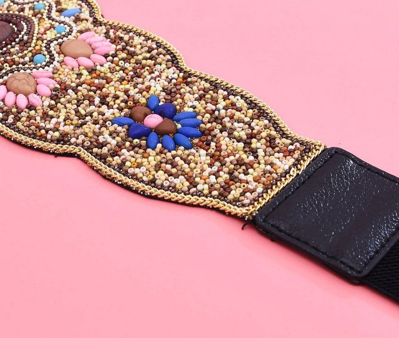 Gürtel: Elastischer Ethno Bohemien Gürtel Ceinture bohème ethnique – Neu und originalverpackt aus Lausanne von FASHION-WORLD-SHOP 2
