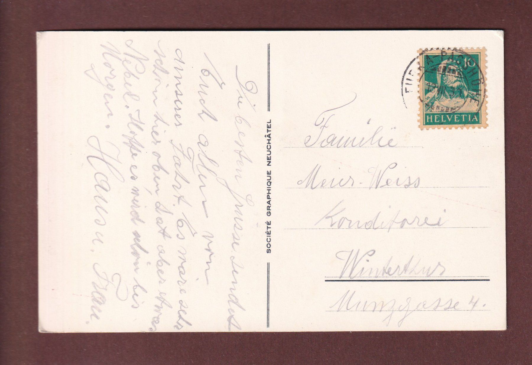 Ansichtskarten: FURKA-PASSHÖHE - Hotel - Berneralpen - 1930 – Gebraucht aus Pully von nicecards-shop 1