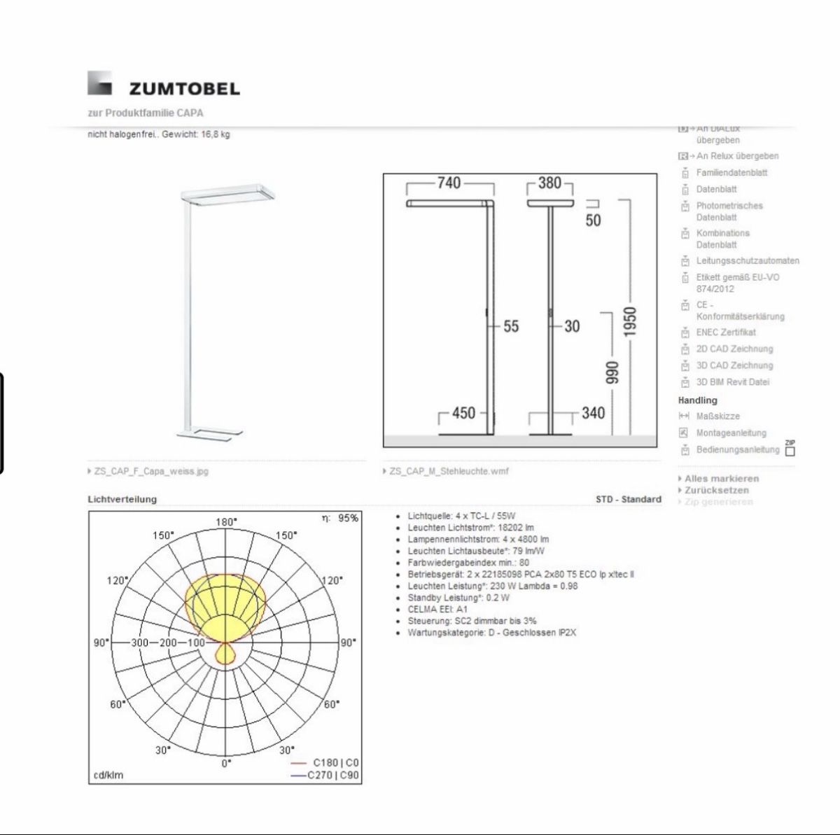 Zumtobel Lampade: Zumtobel CAPA-S PR Stehlampe ab 1.- – Usato da Grenchen venduto da Design-Outlet 8