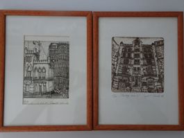 Ingrid M. Schmeck 2 Lithographie Radierung Hamburg Kunst