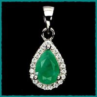 ♛ Smaragd Anhänger 925 Silber ohne Kette