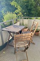 Set für Balkon: Tisch & 2 Stühle