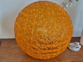 Lampe de table orange sphérique lucite plexiglas
