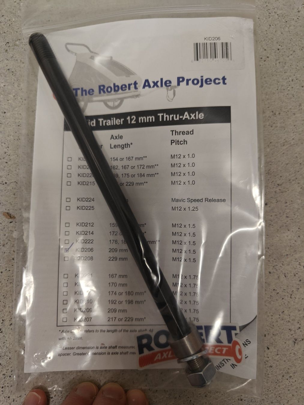 Ersatzteile: Thule Steckachse Robert Axle M12x1.5mm, 209mm – Gebraucht aus Volketswil von huzh 1
