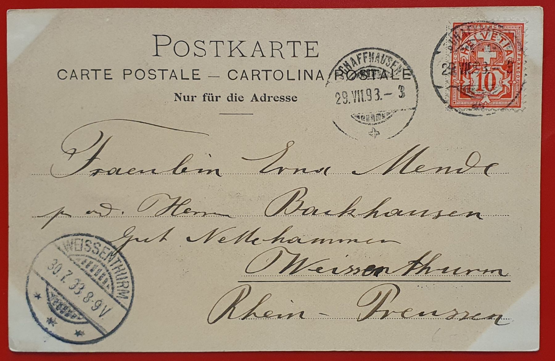 Cartes postales: Schaffhausen ? 1898 - Wohnhaus – D'occasion à Kreuzlingen par Rschweiz1 1