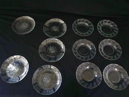 Tellerset aus Glas (6 kleine dessert, 5 mittlere)
