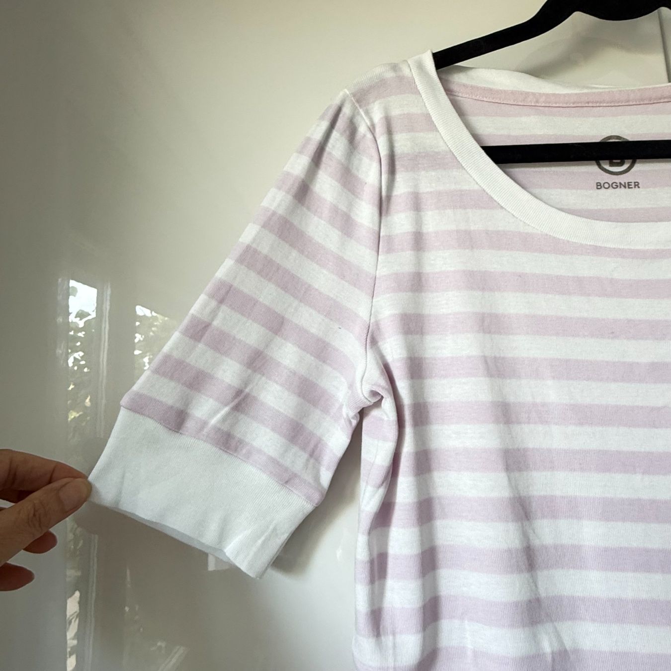 Bogner T-shirt: Bogner: Streifenshirt, Lila/Weiss, Gr. 36 – Usato da Riedholz venduto da han_fy6l 1