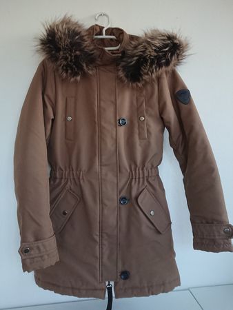 Warmer Damen Wintermantel Only Gr. XS Taupe Braun tailliert