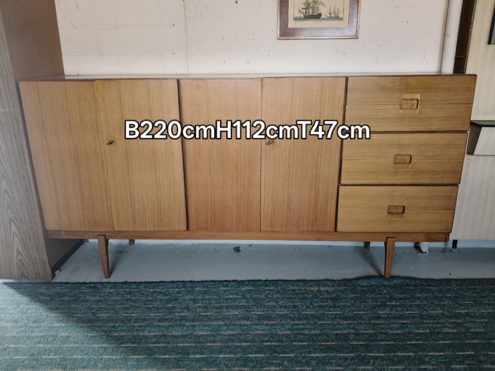 Cassettiere: Mid Century teak Sideboard – Usato da Zwingen venduto da inf_2blh