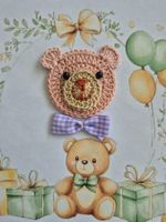 1 Stück Teddybär Bär gehäkelt crochet orsetto uncinetto 842