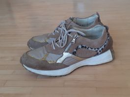Waldläufer Damen Sneaker Gr. 7 / 40.5 in beige / gold NP 120