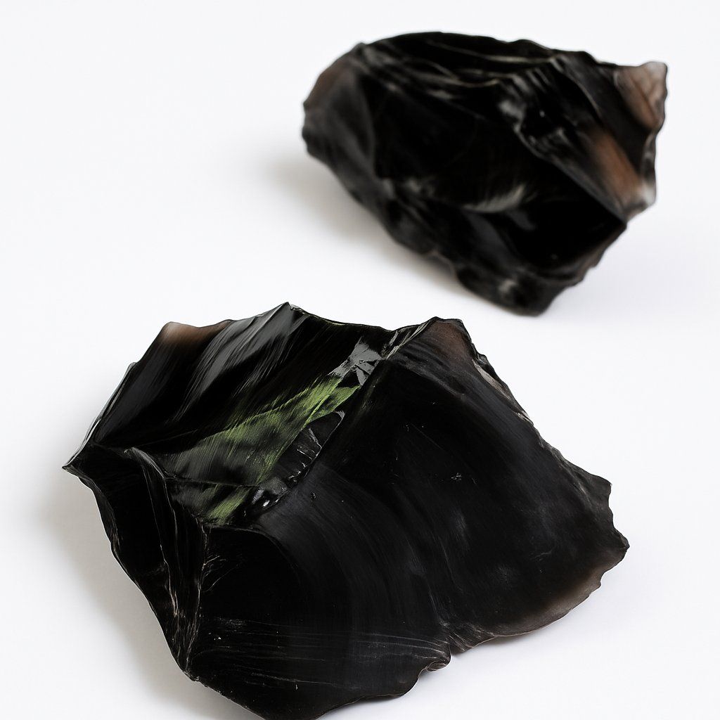 Mineralien & Heilsteine: Lot de 2 magnifiques obsidiennes – Gebraucht aus Territet von Cenh 1