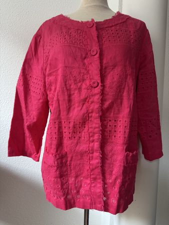 Veste Devernois, taille 42,  100% lin, broderies