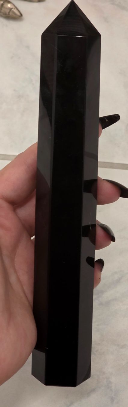 Minerali & Pietre curative: Schwarzer Obsidian Obelisk D 376g – Nuovo e nell'imballaggio originale da Matzingen venduto da Shay_Crystalz 1
