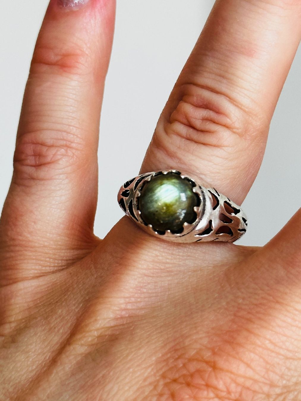 Anelli: Labradorite Gemstone Handmade ring size 57 – Nuovo e nell'imballaggio originale da Genève venduto da AGBERG
