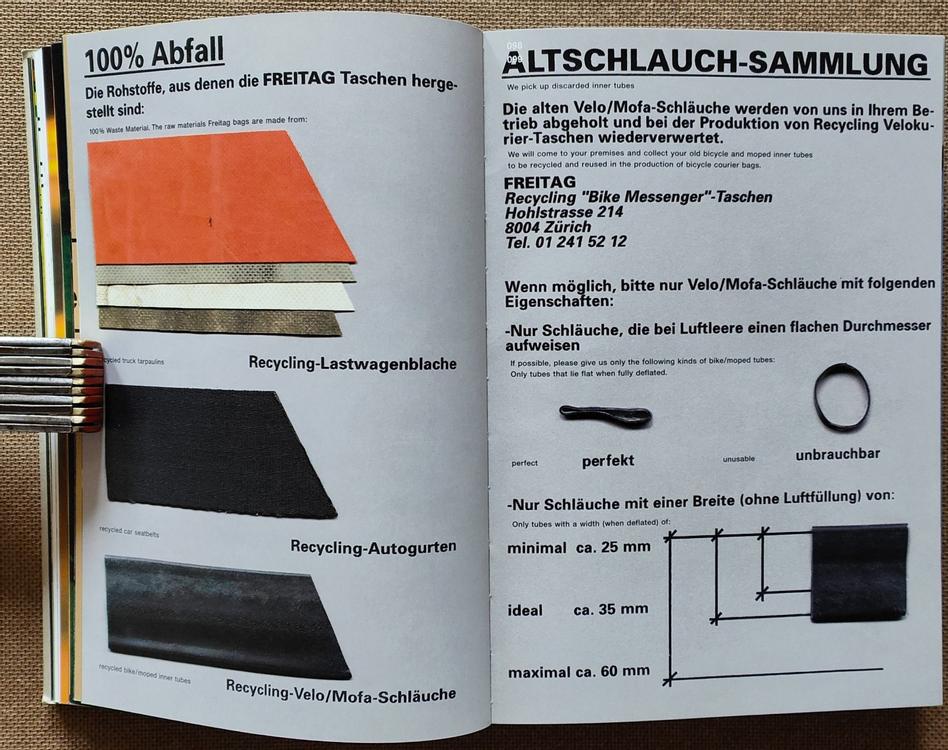 Freitag «Individual Recycled Freeway Bags» Buch 2001; Lars