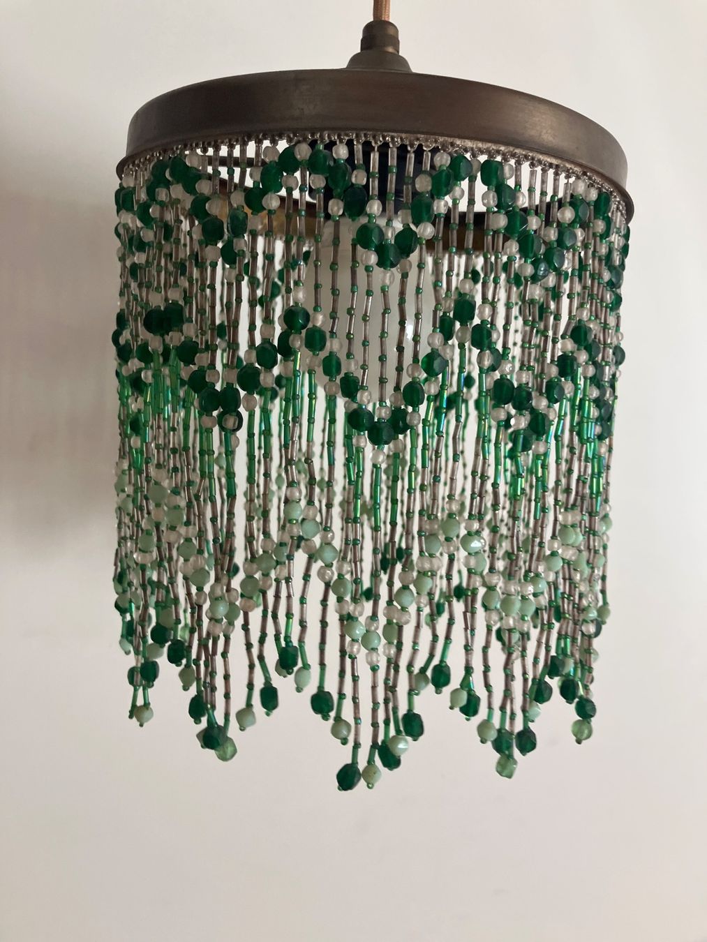 Lampade: Vintage Lampe mit grünen Perlen – Usato da Zürich venduto da elf_h9f2 2