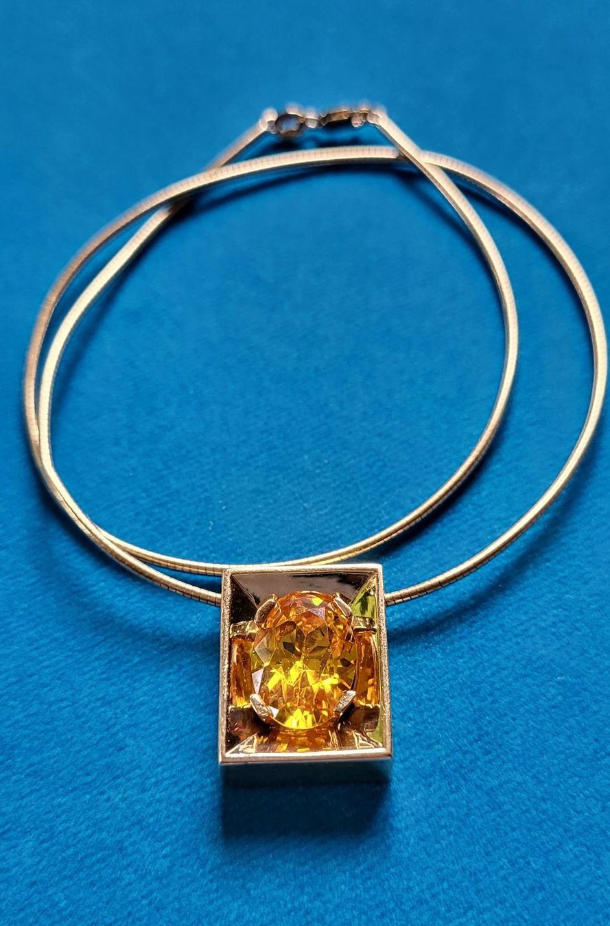 Catenine: Gold 585 Collier Mit Stein Anhänger – Usato da Wald ZH venduto da Aniade 6