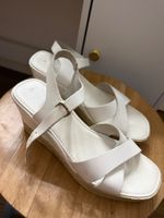 Sandales compensées blanches cuir femme pointure 39 bon état