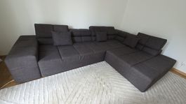 Ecksofa anthrazit mit Kissen, sehr guter Zustand, 320x215cm