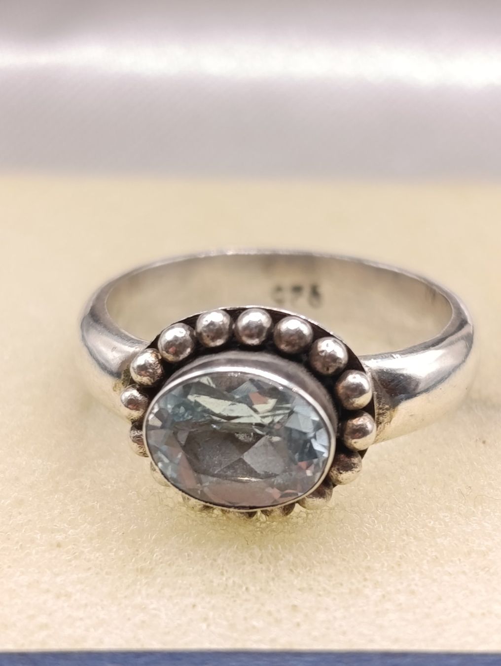 Anelli: Vintage 925er Silber Ring mit Aquamarin Edelstein Top – Usato da Steffisburg venduto da 1.Schmuckschatulle 4